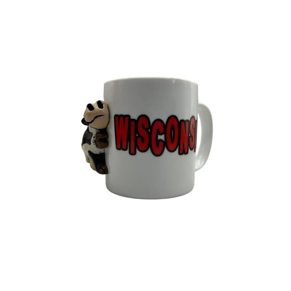 Wisconsin Coffee Cup Mug with 3d Cow Novelty - Picture 3 of 8